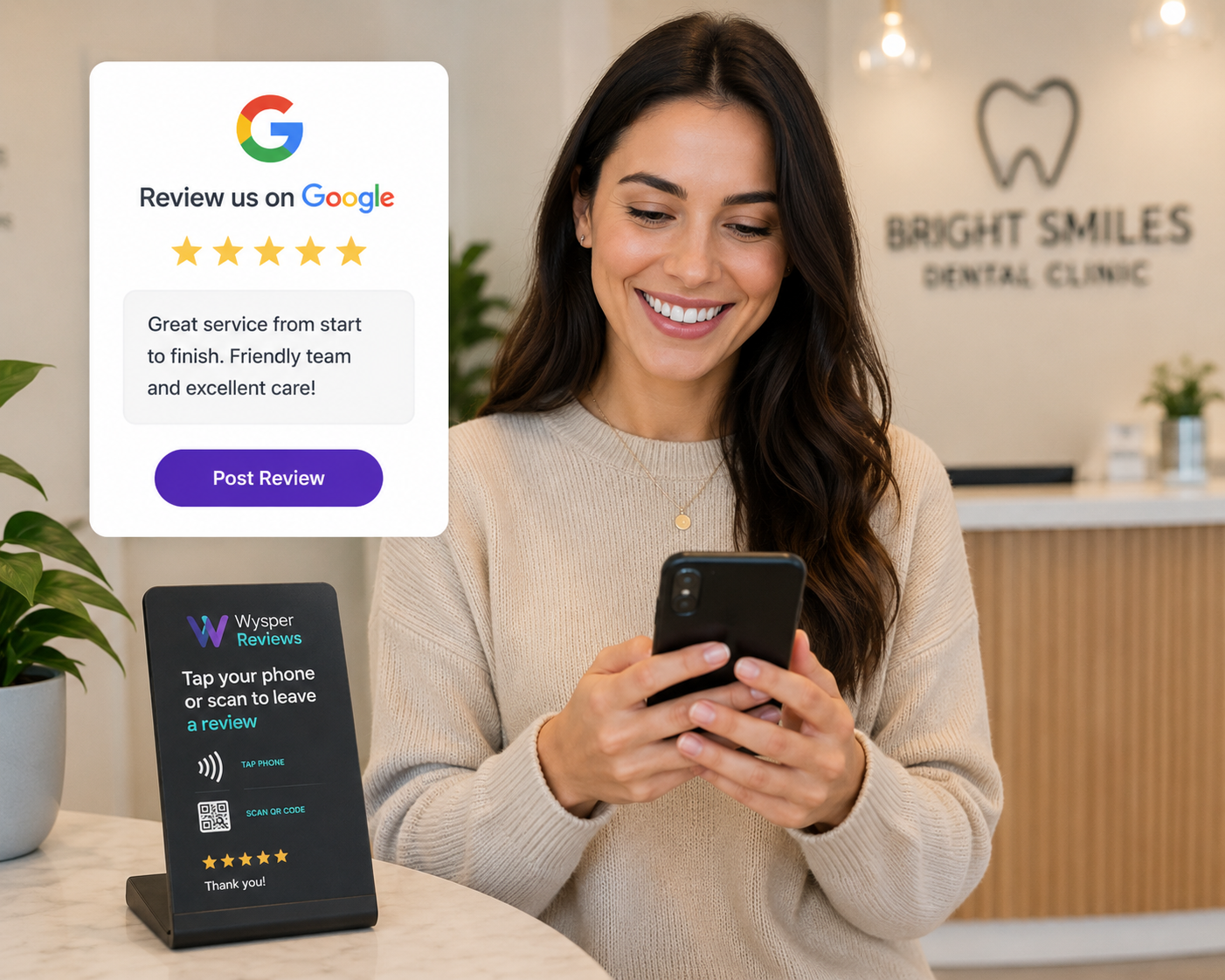 Customer sharing feedback through a simple review form